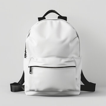 White Backpack Mockup Isolated Object Fashion Design Bag School