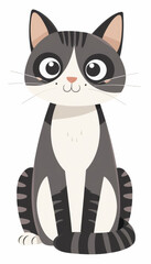 A cartoon cat with a big smile on its face