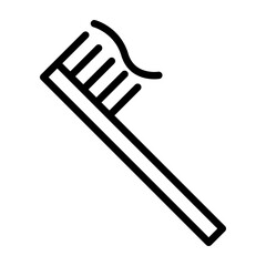 Toothbrushing Vector Line Icon Design
