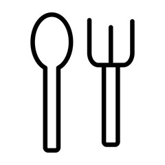 Silverware Vector Line Icon Design