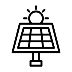 Solar Energy Vector Line Icon Design
