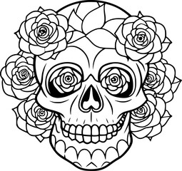 Skull and Roses Halloween Touch