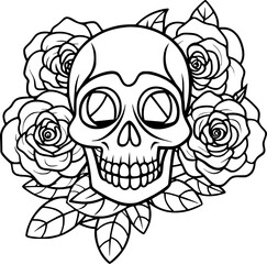 Skull and Roses Enchanting Darkness