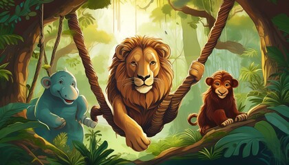 Obraz premium lion in the jungle