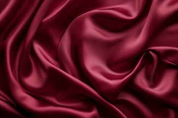 Fototapeta premium Elegant wavy red silk satin material background
