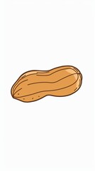 Obraz premium A simple illustration of a peanut, with only one in the middle of the image, is a symbol of art. Dynamic on a clean white background.