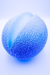 Graphic image, sphere visualization, blue.
