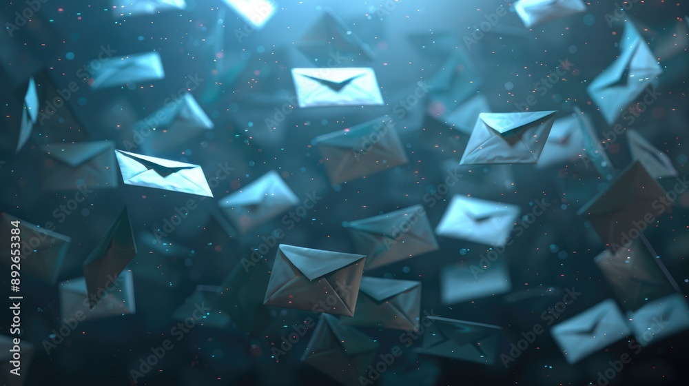 Poster email inbox overflowing with unknown emails, showcasing the risks associated with opening such messa