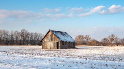 old barn in winter
