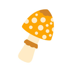 vector orange mushroom plant, vector illustration, abstract, art, 3d rendering
