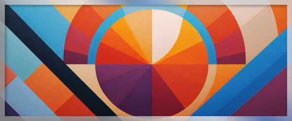 Obraz premium illustrazione con elementi geometrici astratti a tema surreale