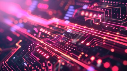 Fototapeta premium Futuristic quantum computer with glowing qubits in a high-tech laboratory, demonstrating quantum entanglement and superposition concept, advanced computing technology, cutting-edge scientific research