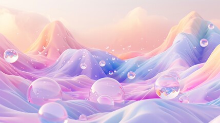 A colorful mountain range with a sky background