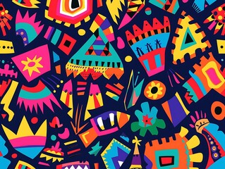 A bold and colorful abstract pattern for Hispanic heritage month