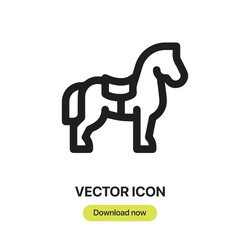Horse icon vector. Linear-style sign for mobile concept and web design. Horse symbol illustration. Pixel vector graphics - Vector.	