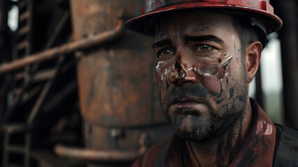 Fototapeta premium realistic high-resolution photo of worker, with detailed background