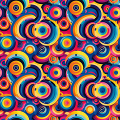 Abstract colorful circle pattern digital design