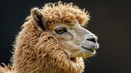 Obraz premium Close up of alpaca goat head