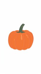 Obraz premium A simple illustration of a pumpkin with only one in the middle of the image is a symbol of art. Dynamic on a clean white background.