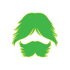 hair mustache beard , vector illustration, abstract, art, 3d rendering
