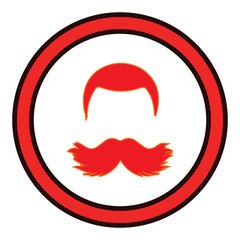 hair mustache beard logo, vector illustration, abstract, art, 3d rendering