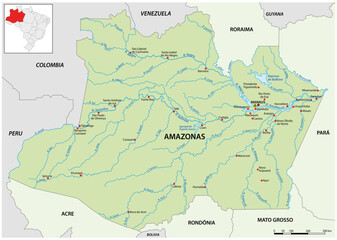 Map of the Brazilian state of Amazonas