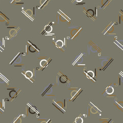 Abstract shapes geometric motif basic pattern. Modern fabric design textile swatch all over print block. 