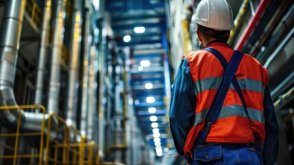 Obraz premium Maintenance worker ensuring building facilities are well-maintained. 