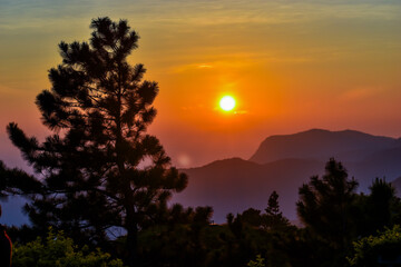 sunset over the mountains