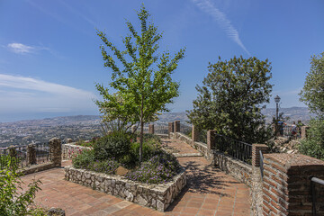 The ruins of a castle on top of a small hill south of the town of Mijas. Mijas, Costa del Sol,...