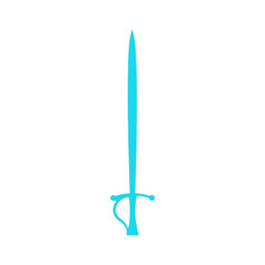 blue sword weapon vector, silhouette, vector illustration, abstract, art, 3d rendering