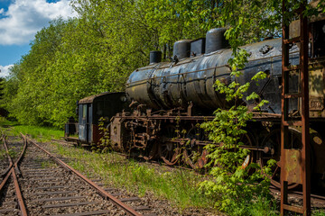 Old historic railway vehicles in Germany.