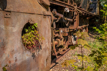 Old historic railway vehicles in Germany.