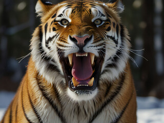 Fototapeta premium A threatening tiger