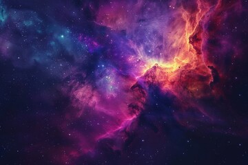 Obraz premium A colorful nebula in the vast expanse of space