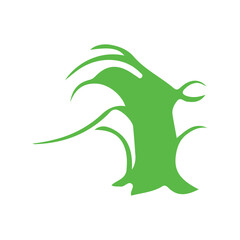 green grass vector, logo, vector illustration, abstract, art, 3d rendering, silhouette