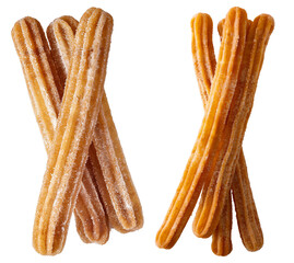 Close-Up of a Churro Dusted with Sugar, Isolated on Transparent Background for Creative Designs