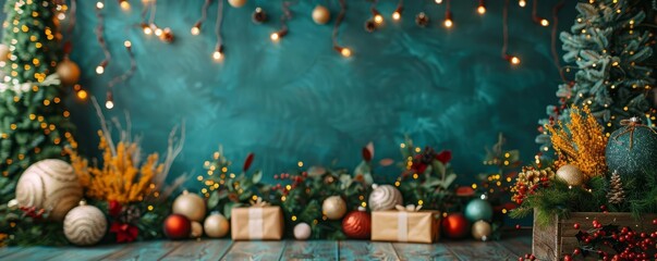 A holiday photo booth at a local festival, with props and backdrops for festive selfies