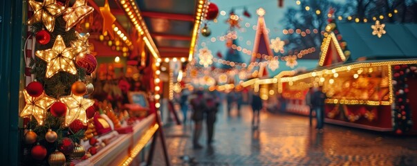 Obraz premium A holiday photo booth at a local festival, with props and backdrops for festive selfies