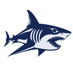 cute scary shark vector, logo, vector illustration, abstract, art, 3d rendering, silhouette