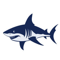 cute scary shark vector, logo, vector illustration, abstract, art, 3d rendering, silhouette