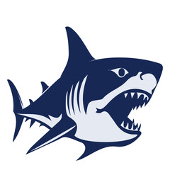 cute scary shark vector, logo, vector illustration, abstract, art, 3d rendering, silhouette