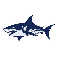 cute scary shark vector, logo, vector illustration, abstract, art, 3d rendering, silhouette