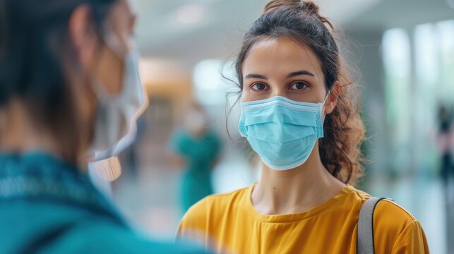 Woman Wearing a Face Mask