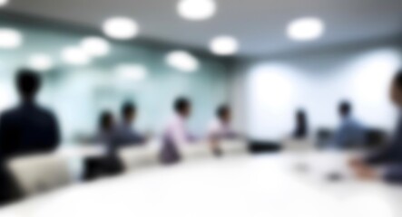 Fototapeta premium Blurred background of businesspeople at meeting.