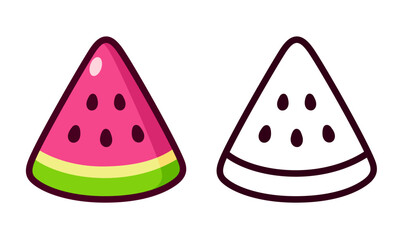 Watermelon slice cartoon icon