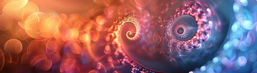 Obraz premium abstract background, spirals, close up, focus on, bright hues, Double exposure silhouette with spirals