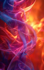 Fototapeta premium abstract background, swirls, close up, focus on, striking hues, Double exposure silhouette with swirls