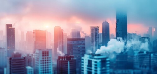 Fototapeta premium Air quality monitoring station in a city, tracking pollution, concept