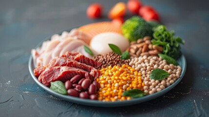 Balanced Macro Diet Ensure proper ratios of proteins, fats, and carbs, holistic nutrition, concept